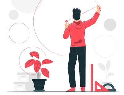 Designer-de-interiores-fazendo-desenho-na-parede